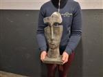Beeld, Metal Abstract Face - Art Ornament - 37.5 cm - Metaal