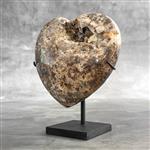 GEEN RESERVEPRIJS - Prachtige hartvorm van kristalkwarts op standaard - Kristal - Hoogte: 19 cm - Br