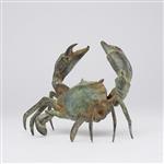 sculptuur, NO RESERVE PRICE - Bronze Patinated Crab Sculpture - 14 cm - Brons