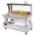 Buffet - gekoelde wand-salad bar, 4x gn 1/1-150 (wit hout) | Diamond | ASB/4N-A1-R2
