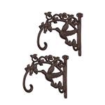 Decoratief ornament (2) - Set van twee gietijzeren muurornamenten | Muurhaken kolibrie - Europa