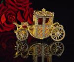 Royal Golden Carriage jewelry box or trinket box - Fabergé style - Sieradendoos - Gold-plated, orang
