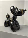 LEDMansion (1995) - sculptuur, Dog Ballon Black & gold - 18 cm - Hars, vinyl - 2023
