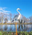 sculptuur, Metal standing heron - 112 cm - metaal