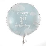 Happy 1St Birthday Helium Ballon Blauw Leeg 43cm