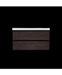 Onderkast Sanilux Trendline Met Greeplijst Mat Zwart 100x47x52 cm Brown Oak