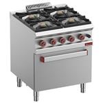 Gasfornuis 4 branders met gasoven gn 2/1 | Diamond | G7/4BF7-N