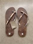 Trendy Bruine Teenslippers met Slangenvel Print