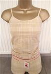 Trendy Beige Geruit Topje met Shorty 