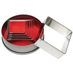 Stekerdoos glad vierkant, set van 6st, van 3,6 tot 7cm