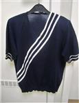 Elegant Marineblauw Zomertruitje met Wit L/XL