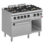 Gasfornuis 6 branders, op gasoven gn 2/1 en kast | Diamond | C6GFA11-BF