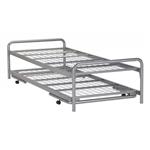 Dubbel Divan - onderschuifbed met Raster bodem (Maat selecteren: 80X190) Zilver