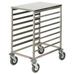 Silowagen, r.v.s. schalen, 8x 600x400 mm, 75 mm, r.v.s. bovenblad | Diamond | EPZ/8X