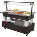 Buffet - salad bar, gekoeld, 4x gn 1/1-150 (weng&#233; hout) | Diamond | BSB/4N-B1-R2
