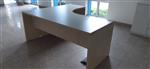 Houten hoekbureau +   ladekast (aanpassing)