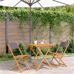 vidaXL 3-delige Bistroset stof en massief hout antracietkleurig