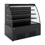 Halfmuurkoelkast, zelfbediening, open, met gordijn - full black | Diamond | FRM13-G5