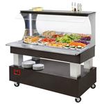 Buffet - wandsalad bar, gekoeld, 4x gn 1/1-150 (weng&#233; hout) | Diamond | ASB/4N-B1-R2