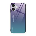 iPhone 14 Pro Max Hoesje Gradient - TPU en 9H Glas - Shockproof Glossy Case Cover - Paars-Blauw