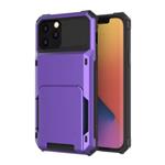 Kaarthouder Hoesje voor iPhone 13 - Wallet Card Slot Portemonnee Flip Cover Case - Paars