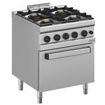 Gasfornuis 4 branders, op gasoven gn 2/1 | Diamond | WR-G4BF-F1