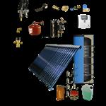 CV verwarming en tapwater zonneboiler 300L+ Prisma Pro 24 5 meter DN16 dubbel HT geïsoleerd flex rvs