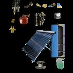 Tapwater zonneboiler 150L+ Prisma Pro 18 5 meter DN16 dubbel HT geïsoleerd flex rvs Plat dak