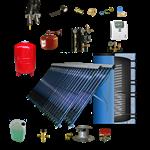 CV verwarming en tapwater zonneboiler 400L+ 2x Prisma Pro 24 (met hygiëne boiler) 5 meter DN16 dubbe