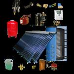 CV verwarming en tapwater zonneboiler 400L+ 2x Prisma Pro 24 (met hygiëne boiler) 5 meter DN16 dubbe