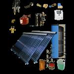 CV verwarming en tapwater zonneboiler 400L+ 2 x Prisma Pro 24 5 meter DN16 dubbel HT geïsoleerd flex