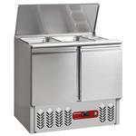 Gekoelde saladette met deksel 2x gn 1/1 + 3x gn 1/6 - 150 mm, reserve 2 deuren gn 1/1, 240 lit | Dia