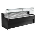 Gekoelde vitrinetoonbank met rechte ruit 90&#176;, met reserve - zwart | Diamond | RO30/B5-R2
