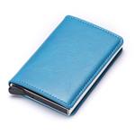 Portemonnee met RFID-creditcardhouder - Vintage leren aluminium etui met geldclip