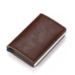 Portemonnee met RFID-creditcardhouder - Vintage leren aluminium etui met geldclip