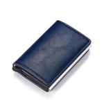 Portemonnee met RFID-creditcardhouder - Vintage leren aluminium etui met geldclip