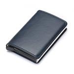 Portemonnee met RFID-creditcardhouder - Vintage leren aluminium etui met geldclip