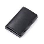 Portemonnee met RFID-creditcardhouder - Vintage leren aluminium etui met geldclip