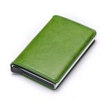 Portemonnee met RFID-creditcardhouder - Vintage leren aluminium etui met geldclip