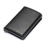 Portemonnee met RFID-creditcardhouder - Vintage leren aluminium etui met geldclip