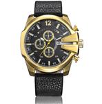 Vintage militair horloge voor heren - lederen horlogeband quartz horloge