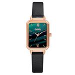Luxe vierkant horloge voor dames - leren armband met quartz wijzerplaat