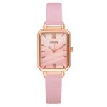 Luxe vierkant horloge voor dames - leren armband met quartz wijzerplaat