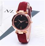 Minimalistisch sterrenhemelhorloge voor dames - Modieus casual lederen band riem quartz