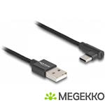 Delock 80030 USB 2.0-kabel Type-A male naar USB Type-C male haaks 1 m zwart