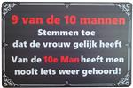 9 van de 10 mannen reclamebord