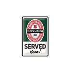Beck's served here reclamebord relief