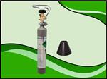 CO2 hervulbare gasfles 500gram incl. voet