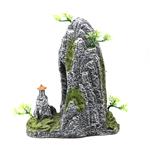 Steile rots met tempel 29cm / Aquariumdecoratie As-130
