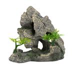 Overhangende rots met tempel / Aquarium decoratie As-921